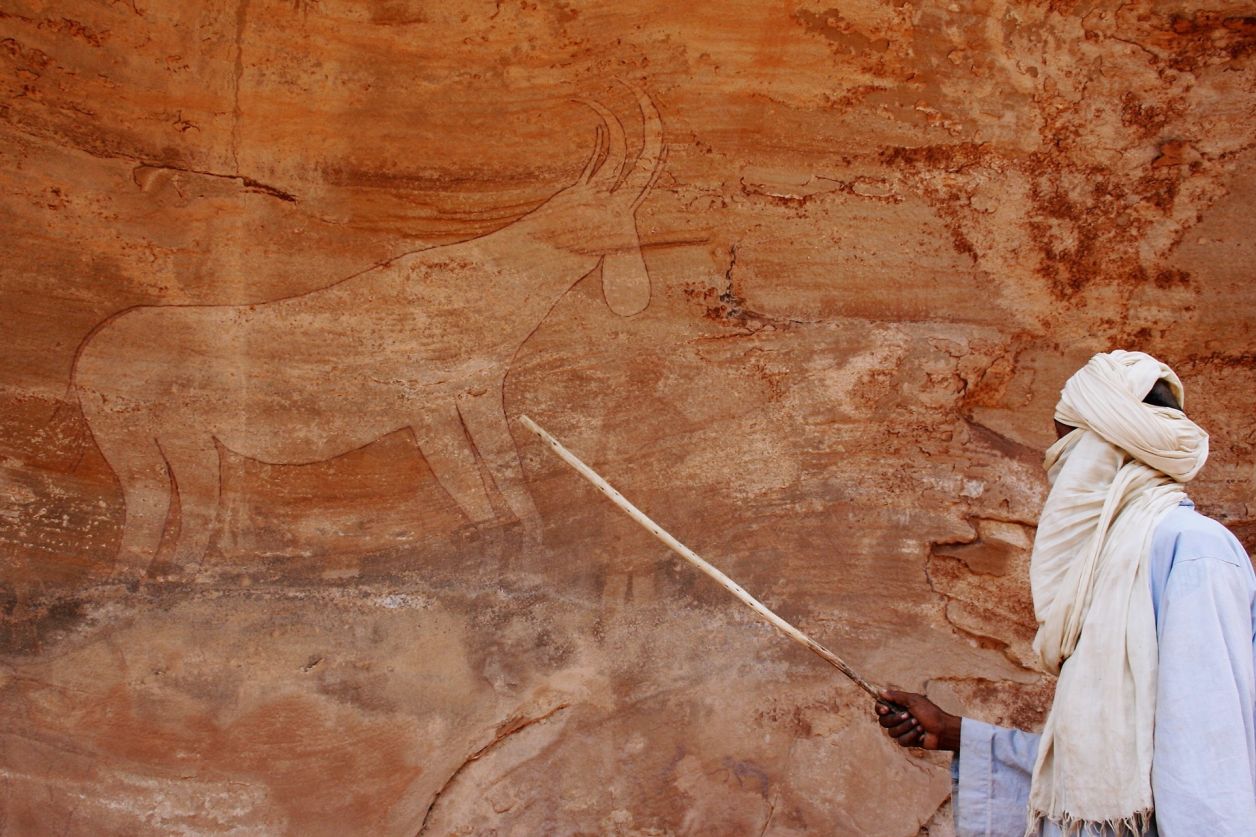 Site rupestre dans le sahara