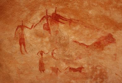 Gravures préhistorique de la Tadrart, site rupestre majeur du Sahara algérien