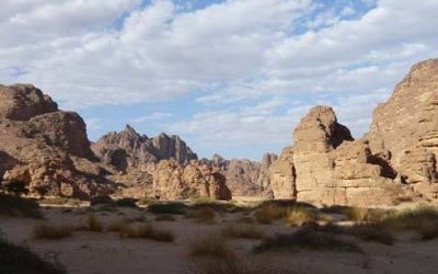 Paysage montagneux dans le desert Saharien