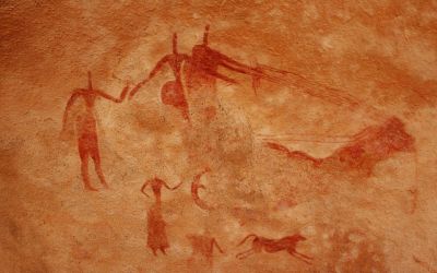 Gravures préhistorique de la Tadrart, site rupestre majeur du Sahara algérien